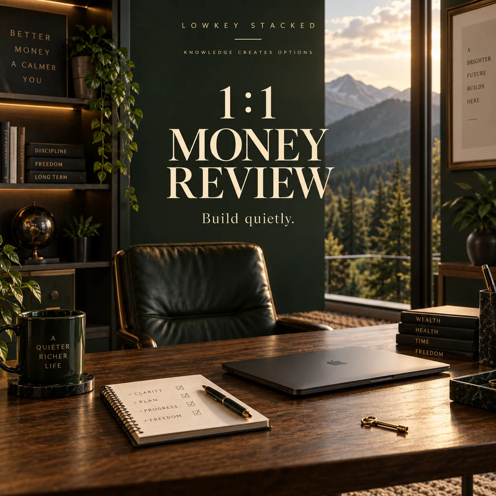 1:1 Money Review, private planning desk